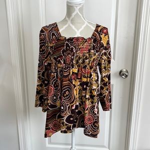 Judy Logan retro print swing top size xxl